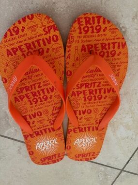 Aperol Orange Graphic Flip-Flop Sandals